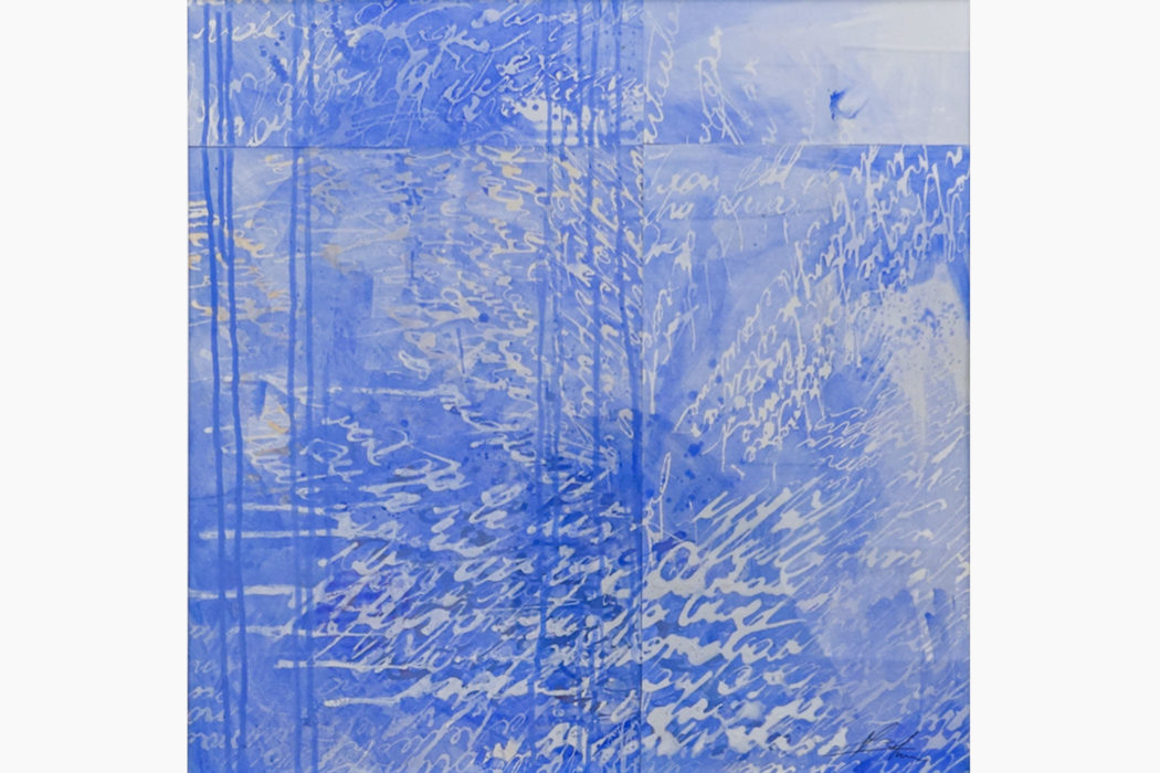 Grand Bleu 14 - large blue - M.Cohen - peinture papier - détouré