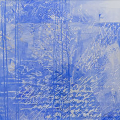 Grand Bleu 14 - large blue - M.Cohen - peinture papier - détouré