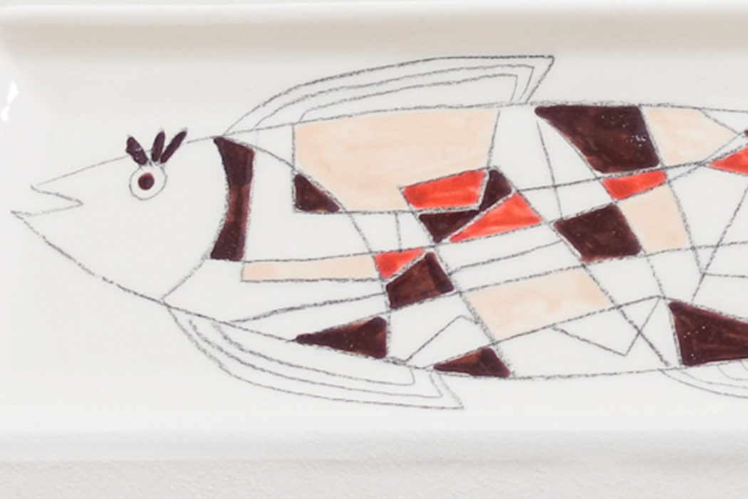Plat Poisson 2 Céramique - fish dish 2 ceramic - Cécile Colombo - plat en céramique - detail