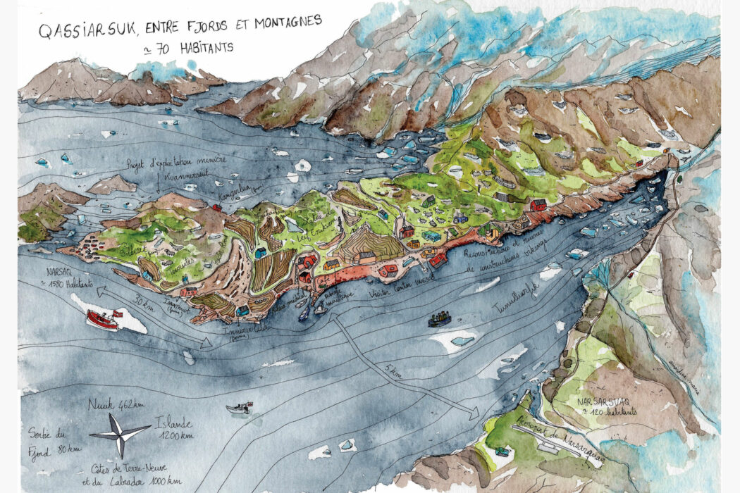 Qassiarsuk Arctique - Amandine Maria - dessin - gros plan